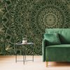 Tapéta gyönyörűen kidolgozott Mandala zöld kivitelben