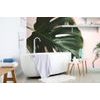 Monstera levél öntapadó tapéta rózsaszín alapon