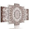 5 részes kép végtelen Mandala barna kivitelben