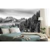 Havas táj öntapadó fotótapéta fekete-fehérben