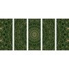 5 részes kép zöld részletes Mandala