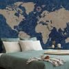 Öntapadó tapéta vintage világtérkép kék kivitelben