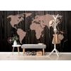 Öntapadó tapéta világtérkép luxus kivitelben fa hattéren