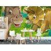 Egyedi boldog dinoszauruszok öntapadó tapéta