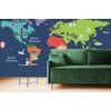 Öntapadó tapéta minimalista világtérkép