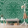 Tapéta kellemes Mandala zöld alapon