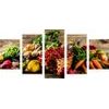 5 részes kép friss zöldség és gyümölcs egyvelege