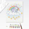 Festés számok szerint gyerekeknek macska a szivárványos felhőn