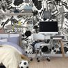 Érdekes fekete-fehér tapéta absztrakció pop art stílusban