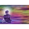 Tapéta meditáló Buddha egy absztrakt háttéren