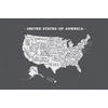 Öntapadó tapéta az USA modern térképe fekete-fehérben