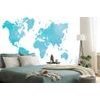 Öntapadó tapéta térkép pasztell kék színben
