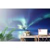 Öntapadó fotótapéta Lenyűgöző aurora borealis az óceán mellett