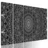 5 részes kép részletes fekete-fehér Mandala