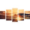5 részes kép naplemente a felhők felett