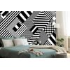 Öntapadó tapéta fekete-fehér minták egyszerű kivitelben