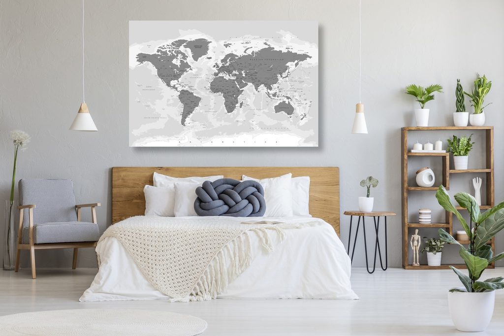 Nostre.hu - Parafa kép világ térkép fekete fehér lehelet