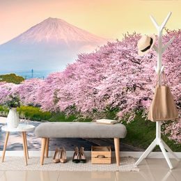 Öntapadó fotótapéta sakura a japán Fuji alatt