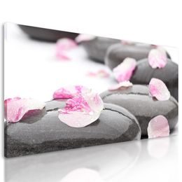 Kép Zen kövek virágszirmokkal