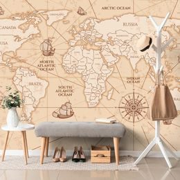 Tapéta világtérkép az ősi kereskedelmi útvonalakkal