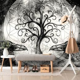 Fekete-fehér halhatatlan életfa tapéta