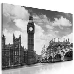 Kép Elisabeth Tower Londonban fekete-fehér kivitelben