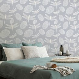 Tapéta repülő szitakötők a felszín felett