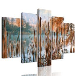 5 részes kép tó az érintetlen természet közepén