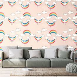 Tapéta színes szivárványok a felhők között