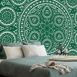 Öntapadó tapéta kellemes Mandala zöld alapon