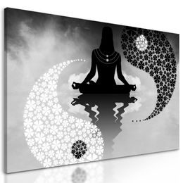 Kép mély meditáció fekete-fehér kivitelben