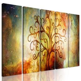 5 részes kép életfa absztrakt világűri háttéren