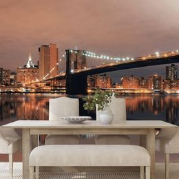 Öntapadó fotótapéta híd az esti Manhattanben