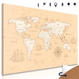 Parafa kép  bézs világtérkép kalandoroknak