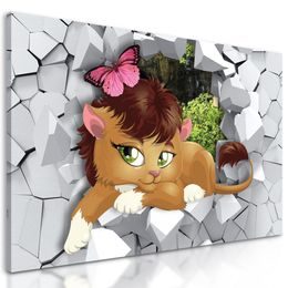 Kép kisoroszlán absztrakt háttéren