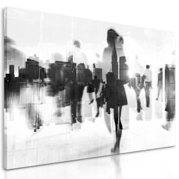 Kép emberek tükörképe fekete-fehér kivitelben