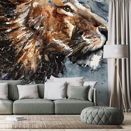 Öntapadó tapéta festmény egy hatalmas oroszlánról