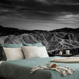 Falikép Death Valley Amerikában fekete-fehérben