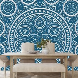 Öntapadó tapéta kellemes Mandala kék alapon