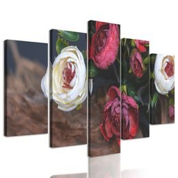 5 részes kép romantikus virágok