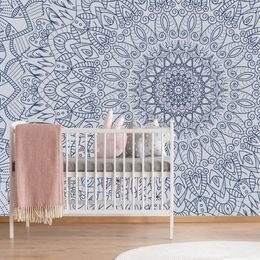 Öntapadó tapéta gyönyörűen kidolgozott Mandala kék kivitelben