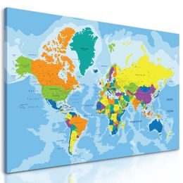 Kép világtérkép sokszínű kivitelben