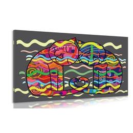 Kép szerelmes macskák pop art stílusban