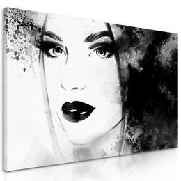 Kép női szépség portréja fekete-fehér kivitelben