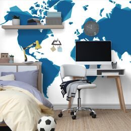 Öntapadó tapéta modern világtérkép kék kivitelben