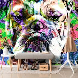 Bulldog öntapadó tapéta pop art stílusban