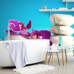 Fotótapéta spa csendélet kék háttérrel