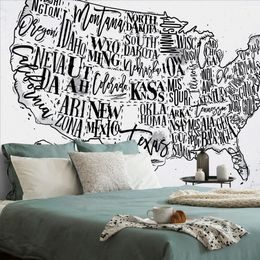Tapéta az USA érdekes térképe fekete-fehérben