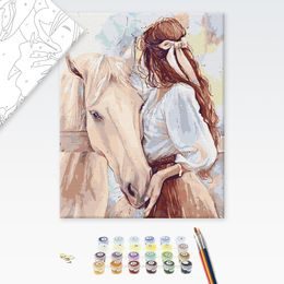 Festés számok szerint előkelő lovasasszony