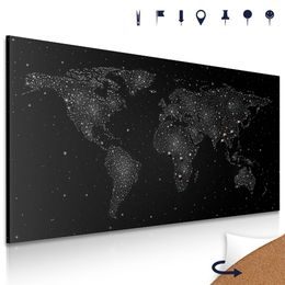Parafa kép világtérkép az éjszakai égbolton fekete-fehérben